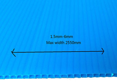 Πλαστικό μπλε 2mm 3mm προστασίας πατωμάτων Corflute PP σε κυματοειδές πανό