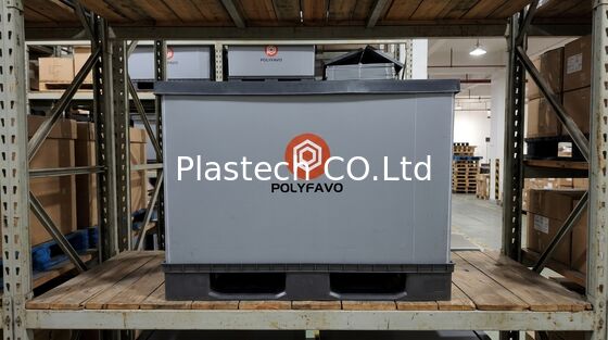 Κιβώτιο αποθήκευσης 1200x800mm για μεταφορά, πλαστικό κιβώτιο συσκευασίας με μανίκι παλέτας, αναδιπλούμενο κιβώτιο περιστροφής