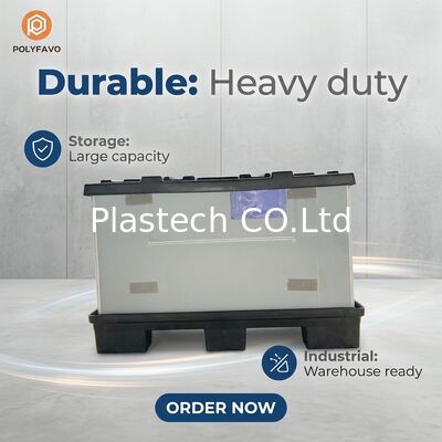 Returnable Bulk Box for Warehouse Storage, Collapsible Pallet Container with Custom Windows, 300kg Dynamic Load Custom Color